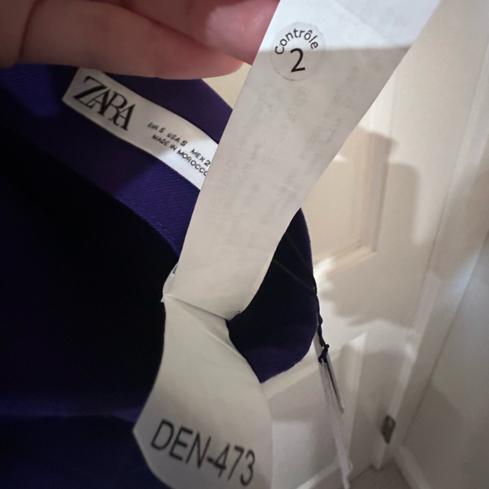 Zara Bold Purple Strapless Draped Top - Picture 14 of 16